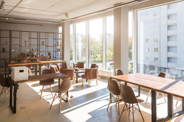 Office interior. Nobody work place. Business premises.