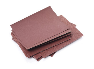 Close up sandpaper isolated on white background