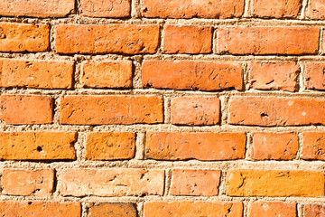 Red old brick wall texture for background