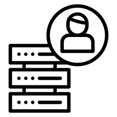 Big Data Server User Access Control Vector Icon