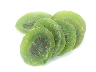 Dried kiwi fruit isolated on white