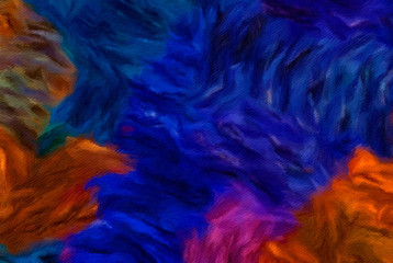 Modern painting wall art decor. Abstract drawing background. Design artwork. Brush strokes on canvas. Artistic pattern. Creative fashion print. Good as psychedelic poster. Surreal graphic abstraction.