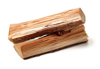 Pile of firewood isolated on a white background