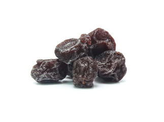 Dried  plums isolated on white background