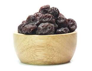 Dried  plums isolated on white background
