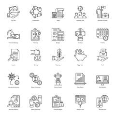 Online Business Line Icons Pack