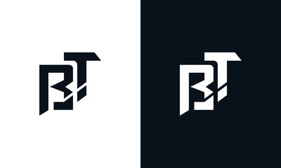 Minimalist abstract letter BT logo. This logo icon incorporate with two abstract shape in the creative process.
