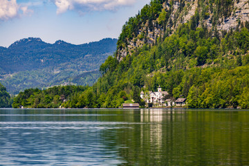 Fototapeta na wymiar Beautiful view of the alpine lake and mountains. Spring.