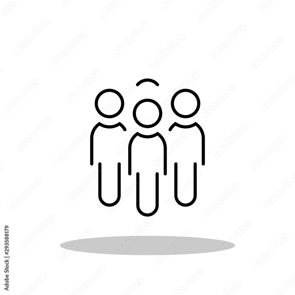 Wall mural People icon in flat style. Group of people symbol for your web site design, logo, app, UI Vector EPS 10.