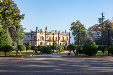 Naklejka premium Dadiani Palaces Historical and Architectural Museum located inside a park in Zugdidi, Georgia.