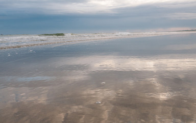 Sunrise along coast of the Dutch Waddenzee