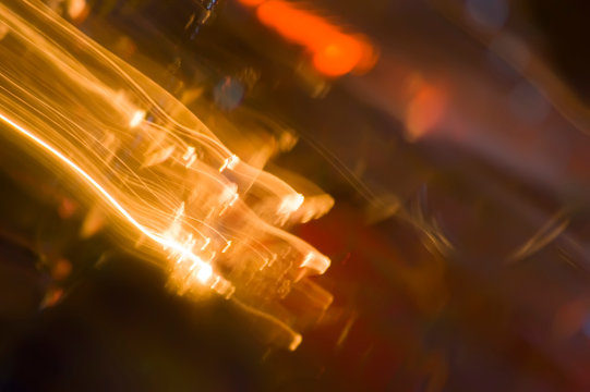 Defocused abstract background image. Drawing with light at low shutter speed. The effect of a shooting star on an abstract background. The state of intoxication expressed in the photo.