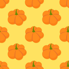 Orange pumpkins seamless pattern.