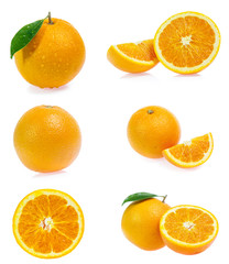 Set of orange isolated on white background