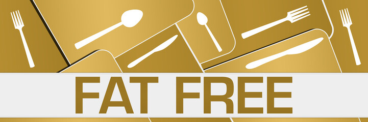 Fat Free Brown Spoon Fork Knife Rounded Squares 