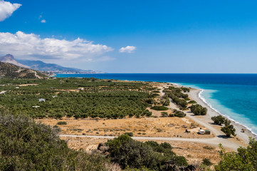 Fototapeta na wymiar View on the coast near the village of Keratokampos