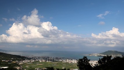 沖縄の海と積乱雲　タイムラプス