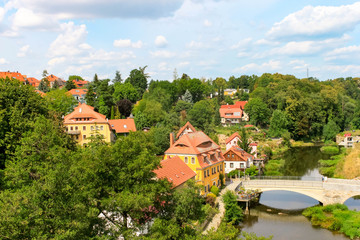Bautzen , Saxony , Germany – August, 9th 2019: Bautzen old town with fortifications and towers...