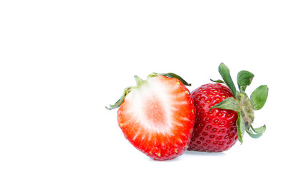 copy space strawberry isolated