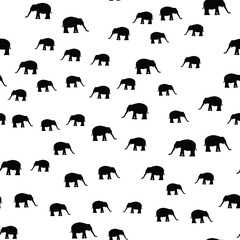 Seamless vector pattern with African Elephants