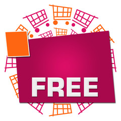 Naklejka premium Free Shopping Carts Circular Pink Orange 