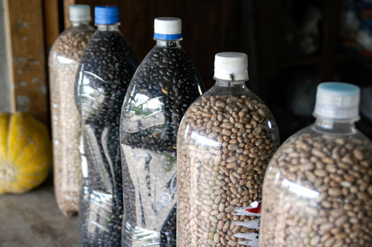 Bohnen in Trinkflasche