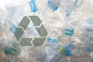 Pile of used PET bottles for recycle 8