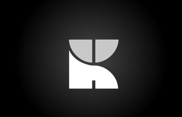 black and white K letter logo alphabet for icon