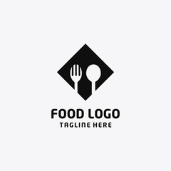 Fork and Spoon  food logo Design Template. on white background