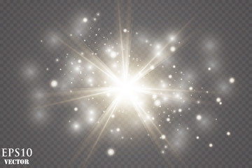 Vector transparent sunlight special lens flare light effect.