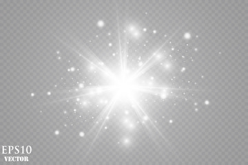Vector transparent sunlight special lens flare light effect.