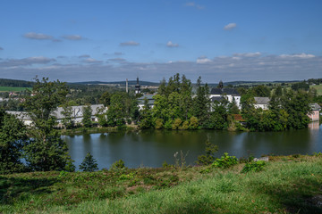 Obraz na płótnie Canvas Beautiful diverse green landscape of the Czech Republic region Vysocina