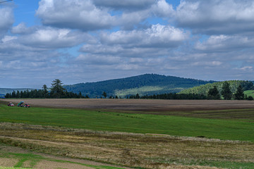 Beautiful diverse green landscape of the Czech Republic region Vysocina