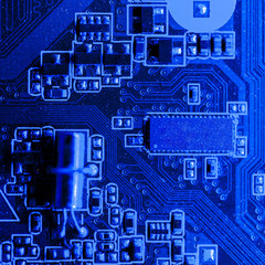 Top view electronic circuit board
