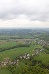 View from the plane to the city