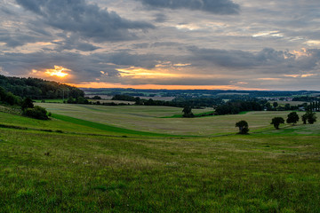Fototapeta premium Beautiful diverse green landscape of the Czech Republic region Vysocina