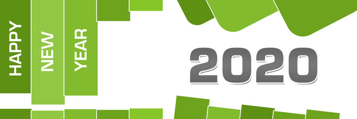 New Year 2020 Green Stripes Text 