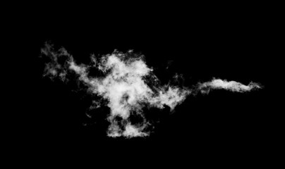 white Clouds on black background.