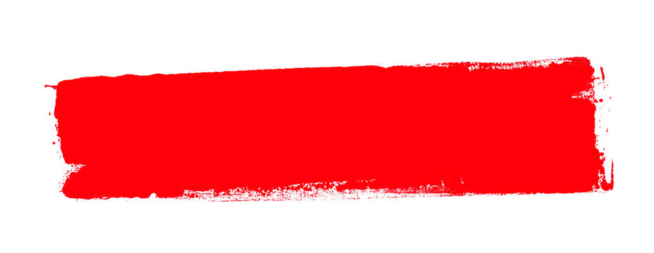 Handgemalter Farbstreifen mit Textfreiraum aus roter Farbe