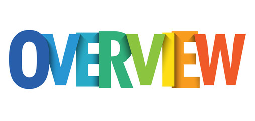 OVERVIEW colorful gradient typography banner