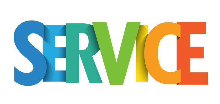 SERVICE colorful gradient typography banner