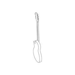 Single cut guitar line art images isolated