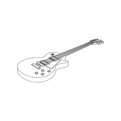 Obraz na płótnie Canvas Single cut guitar line art images isolated