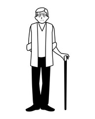 Grandfather cartoon vector design icon