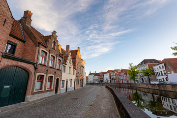 Obraz premium Romantic houses along the river canal in the old city of Europe