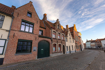 Fototapeta na wymiar Top view of the historic city center of Brugge