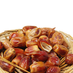 medjool dates on white background