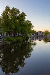 Fototapeta premium Romantic houses along the river canal in the old city of Europe