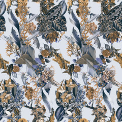 Flowers pattern.Silk scarf design, fashion textile. Background for the design and decoration of textiles. art abstract design, Seamless flower pattern