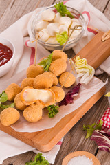 Fried Mozzarella cheese balls.